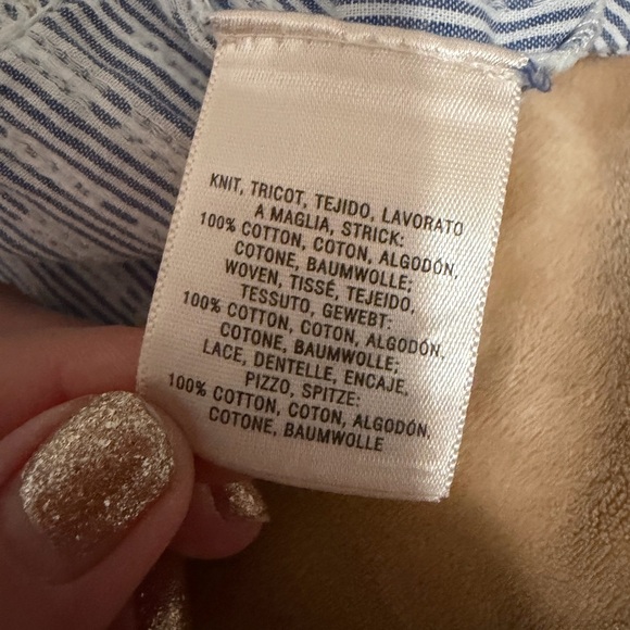 Anthropologie Moth Cream and Blue Sweater Twofer Top Small Women’s - Picture 4 of 5